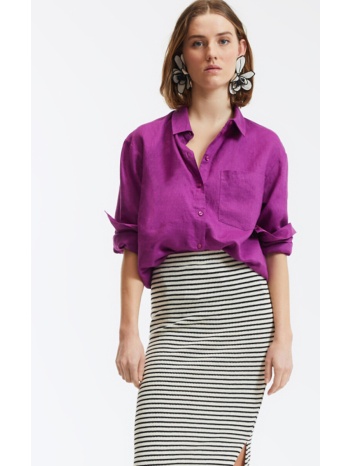 λινό φαρδύ πουκάμισο