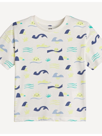 κοντομάνικο t-shirt με μοτίβο κύματα και ήλιους