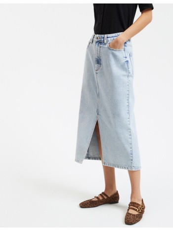 μίντι ίσια φούστα από ντένιμ