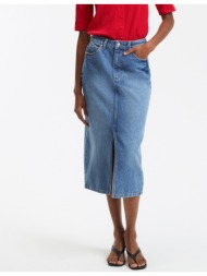 μίντι ίσια φούστα από ντένιμ