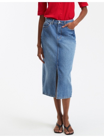 μίντι ίσια φούστα από ντένιμ