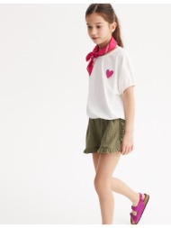 φαρδιά μπλούζα με καρδιά στο στήθος