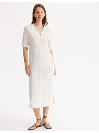 μακρύ φόρεμα σε ίσια γραμμή με αζούρ πλέξη σε προσφορά