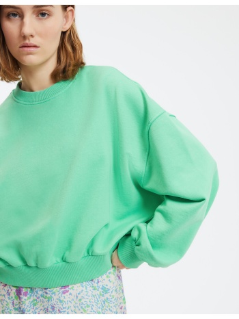 φαρδύ κοντό φούτερ με στρογγυλή λαιμόκοψη