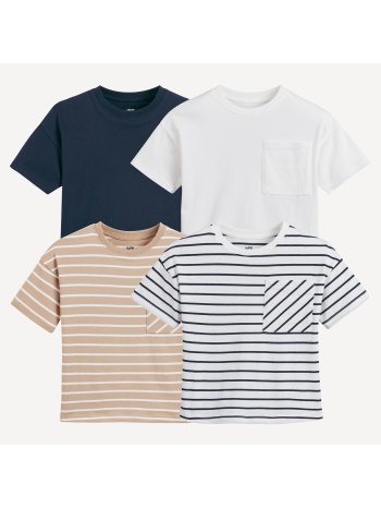 σετ 4 t-shirt με στρογγυλή λαιμόκοψη