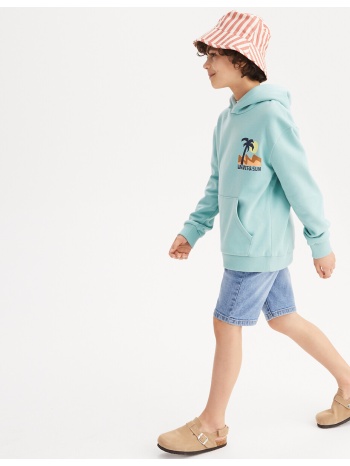 φούτερ από φανέλα με κουκούλα και μοτίβο φοίνικες