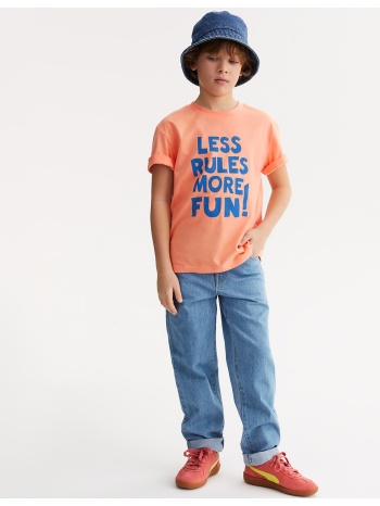 μπλούζα με στρογγυλή λαιμόκοψη και μήνυμα