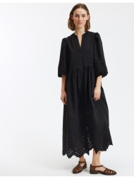 μακρύ εβαζέ φόρεμα με κοφτό κέντημα