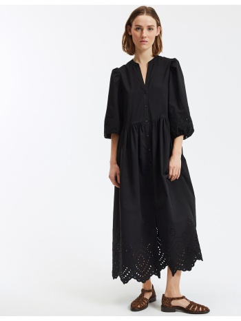 μακρύ εβαζέ φόρεμα με κοφτό κέντημα