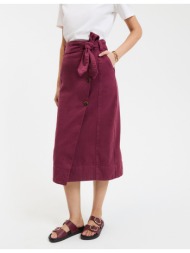 μίντι φούστα-φάκελος από βαμβακερό τουίλ