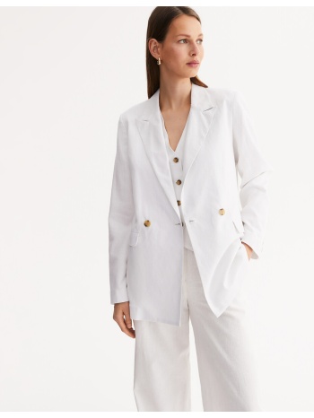 σακάκι σε ίσια γραμμή με λινό στη σύνθεση