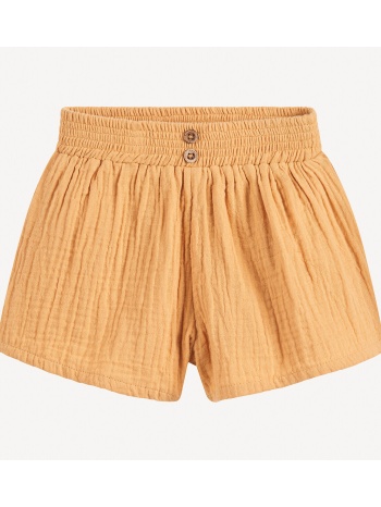 σορτς από βαμβακερή γάζα με λάστιχο στη μέση