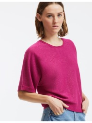 λεπτό μεταλλιζέ πλεκτό με στρογγυλή λαιμόκοψη