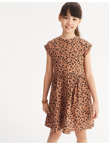 αμάνικο εβαζέ φόρεμα με λεοπάρ μοτίβο