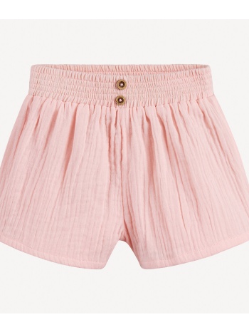 σορτς από βαμβακερή γάζα με λάστιχο στη μέση