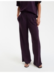 ψηλόμεσο φαρδύ μεταλλιζέ παντελόνι