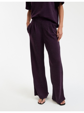 ψηλόμεσο φαρδύ μεταλλιζέ παντελόνι