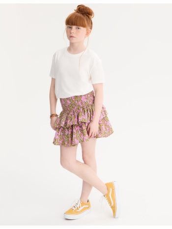 φούστα-σορτς από βαμβακερή γάζα με σφηκοφωλιά στη μέση