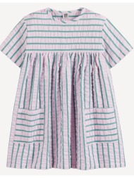 κοντομάνικο ριγέ φόρεμα