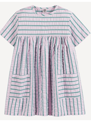 κοντομάνικο ριγέ φόρεμα