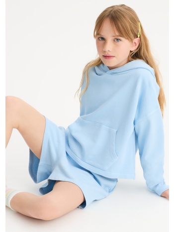 φανελένιο φούτερ με κουκούλα