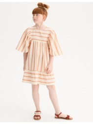 κοντομάνικο ριγέ φόρεμα σε εβαζέ γραμμή