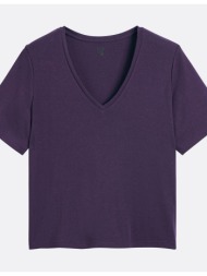 κοντομάνικη μπλούζα με v ...
