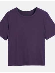 κοντομάνικη μπλούζα με στρογγυλή λαιμόκοψη