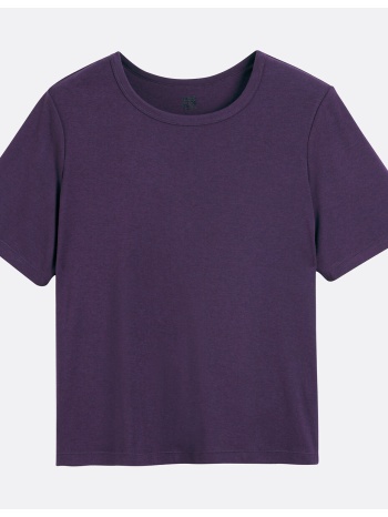 κοντομάνικη μπλούζα με στρογγυλή λαιμόκοψη