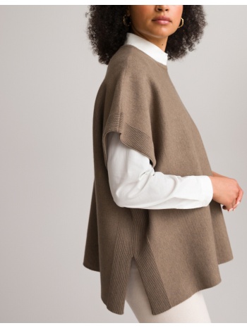 λεπτό πόντσο με στρογγυλή λαιμόκοψη