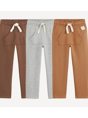 σετ 3 παντελόνια φόρμας από φανέλα