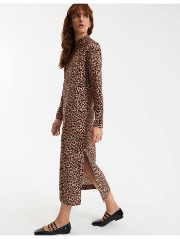 μακρύ φόρεμα ίσιο με animal print