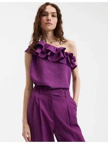 ασύμμετρο τόπ χωρίς μανίκια με βολάν