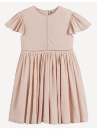 φόρεμα με κοντά μανίκια και βολάν