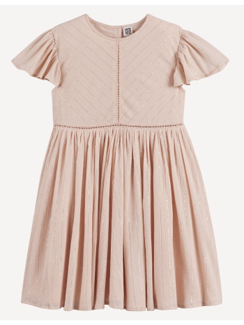 φόρεμα με κοντά μανίκια και βολάν