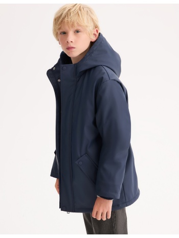 αδιάβροχο μπουφάν με επένδυση sherpa και κουκούλα