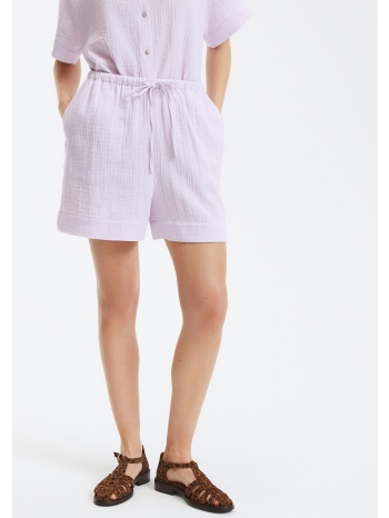 σορτς από βαμβακερή γάζα με ελαστική ζώνη