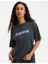 t-shirt με στρογγυλό λαιμό και μήνυμα