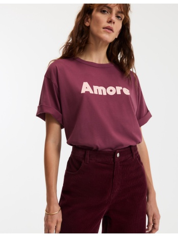 t-shirt με στρογγυλό λαιμό και μήνυμα σε προσφορά