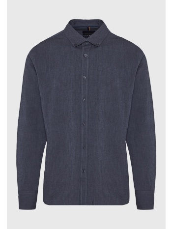 ανδρικό βαμβακερό πουκάμισο με κεντημένο logo - the