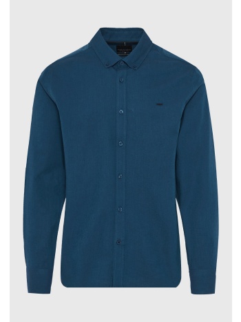 ανδρικό βαμβακερό πουκάμισο με κεντημένο logo - the