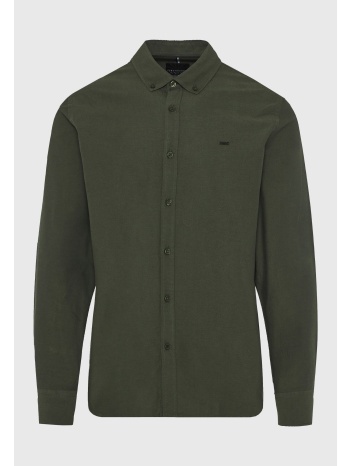 ανδρικό βαμβακερό πουκάμισο με κεντημένο logo - the