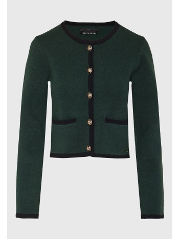 πλεκτή ζακέτα με ρίγα και κουμπιά