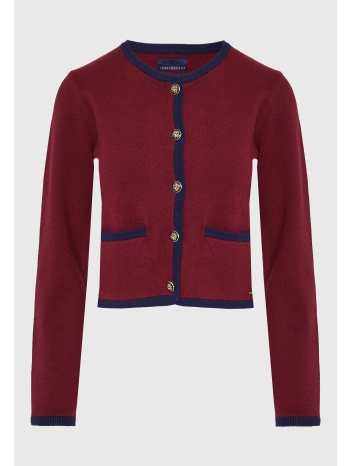 πλεκτή ζακέτα με ρίγα και κουμπιά