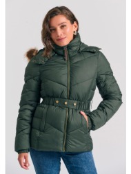 καπιτονέ puffer μπουφάν με κουκούλα
