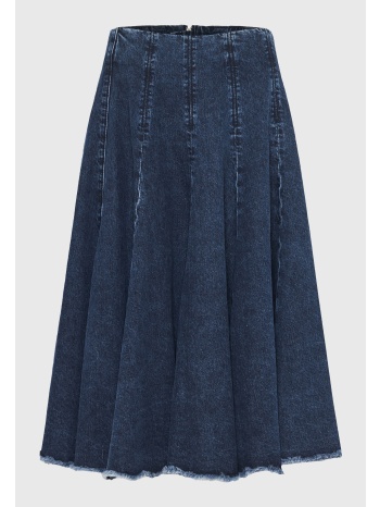 midi denim φούστα από 100% βαμβάκι