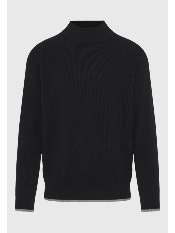 ανδρική πλεκτή βαμβακερή μπλούζα με ψηλή λαιμόκοψη