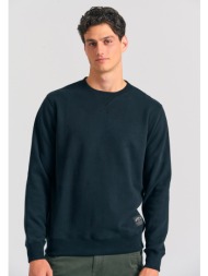 ανδρικό μονόχρωμο φούτερ με λαιμόκοψη