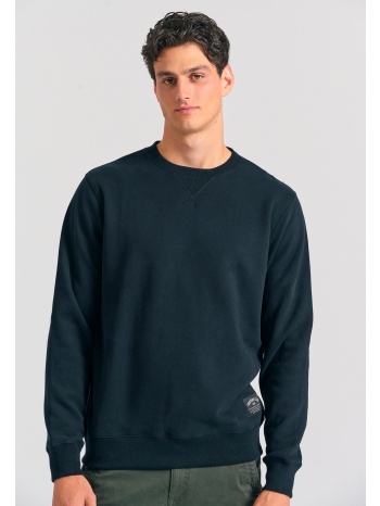 ανδρικό μονόχρωμο φούτερ με λαιμόκοψη