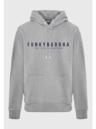 φούτερ με κουκούλα και τύπωμα στο στήθος